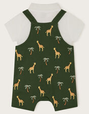 Newborn Jungle Polo Shirt and Dungarees Set, Green (GREEN), large
