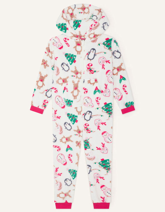 Christmas Chunky Sleepsuit, Ivory (IVORY), large