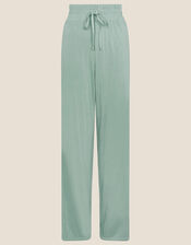 Satin Trim Jersey Pyjama Bottoms, Green (GREEN), large