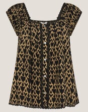 Arti Print Button Top, Black (BLACK), large