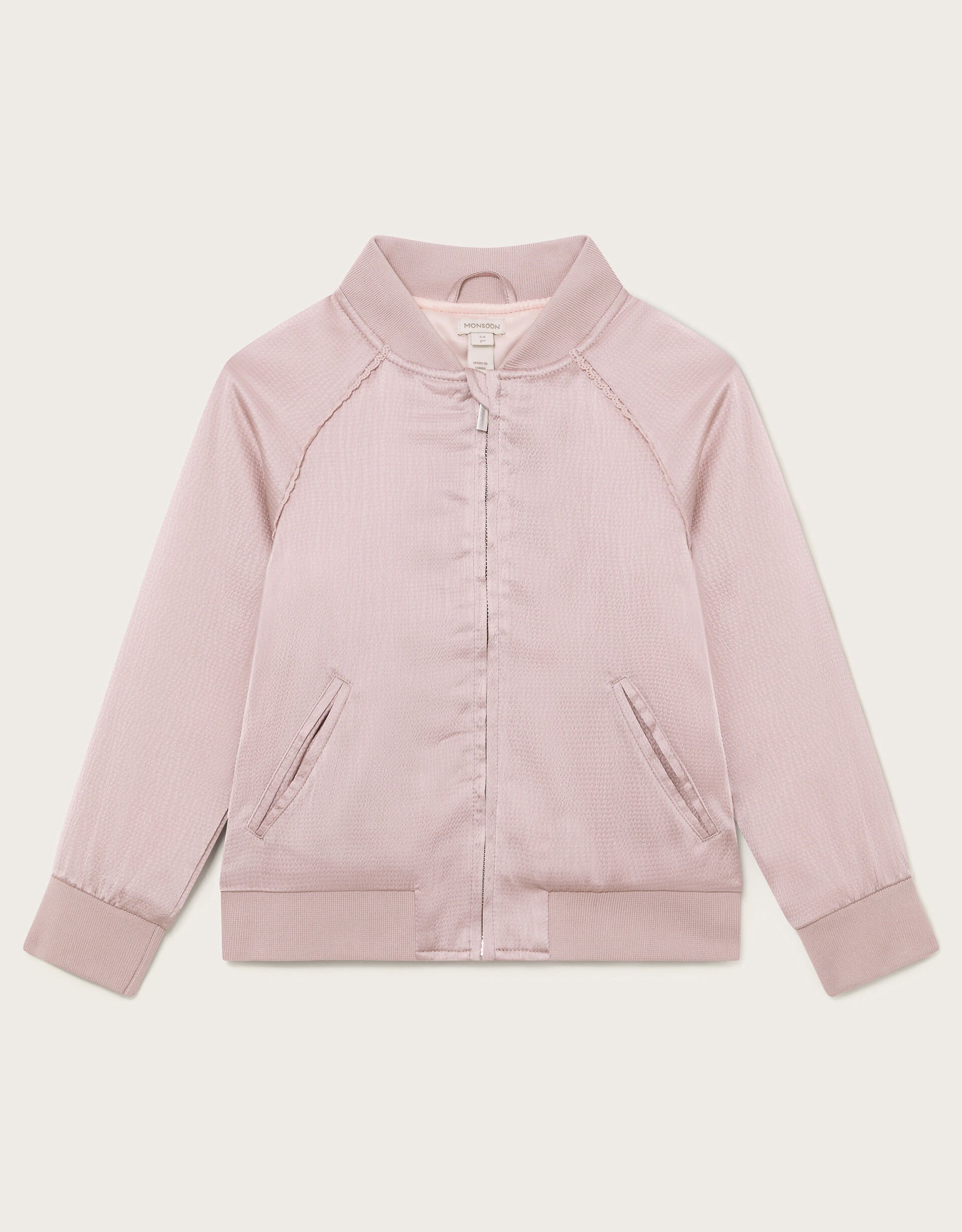 Pink satin bomber jacket new arrivals
