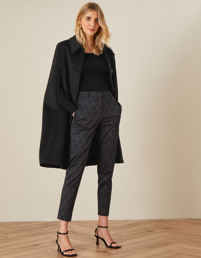 Caroline Sleeveless Coat, Black (BLACK), large