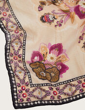Sara Medallion Print Silk Scarf, , large