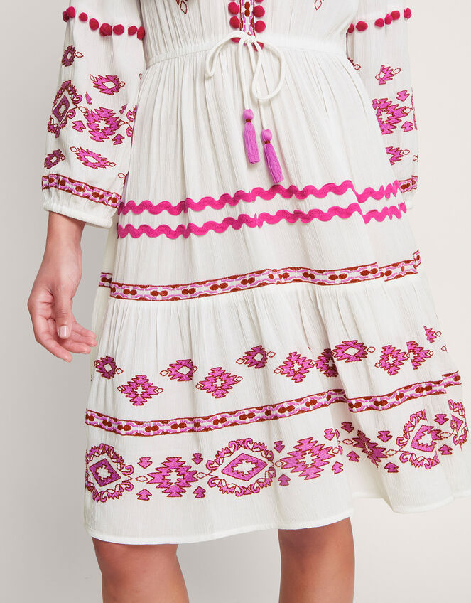 Catia Embroidered Kaftan, White (WHITE), large
