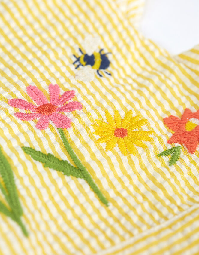 Frugi Embroidered Dress, Yellow (YELLOW), large