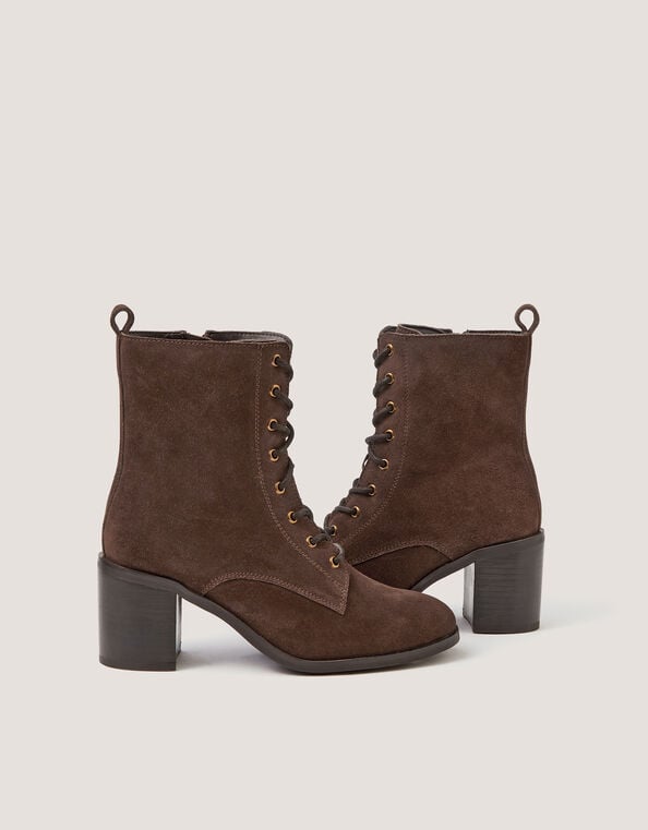 Hope Lace Up Suede Ankle Boots, Brown (CHOCOLATE), large