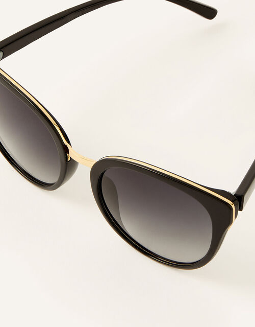 Perla Preppy Sunglasses, Black (BLACK), large