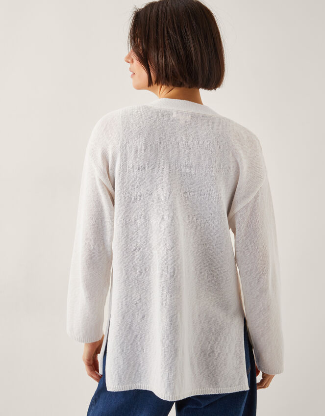 Clo Knit Single-Button Cardigan, Ivory (IVORY), large