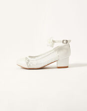 Flower Strap Lace Princess Shoes, Ivory (IVORY), large