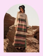 Devotion Twins Vela Geometric Stripe Maxi Dress, Multi (MULTI), large