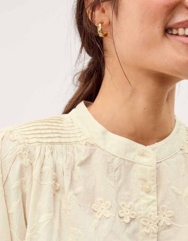 Mel Floral Embroidered Blouse Ivory