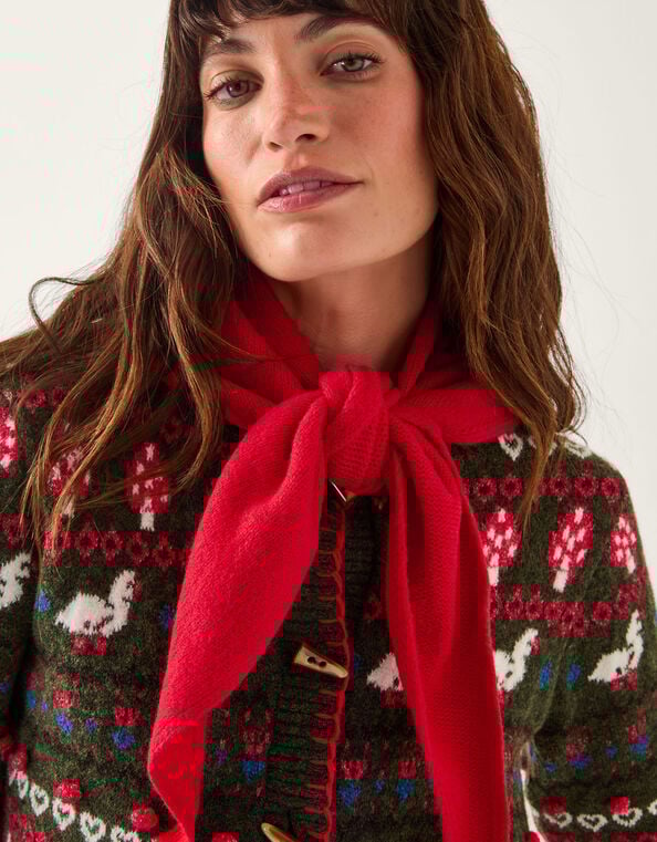 Monsoon x Sarah Corbett-Winder Knitted Triangle Scarf, , large