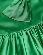Freya Bow Strap Satin Party Dress, Green (GREEN), large