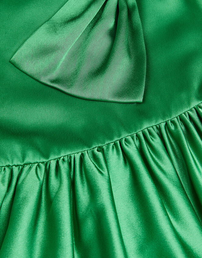Freya Bow Strap Satin Party Dress, Green (GREEN), large