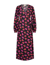 Fabienne Chapot Fan Print Wrap Maxi Dress, Red (RED), large