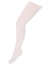 Girl Love Heart Tights, White (WHITE), large