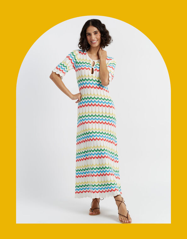 Chinti & Parker Chevron Stitch Maxi Dress, Multi (MULTI), large