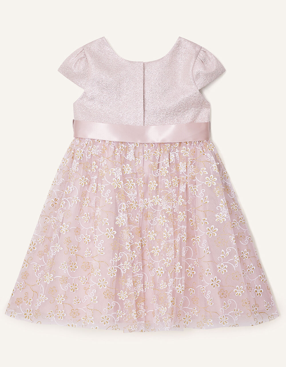 Baby Maisie Glitter Jacquard Dress Pink Baby Girl Dresses Monsoon UK.