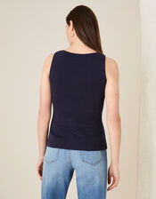 Slash Neck Jersey Vest Top, Blue (NAVY), large