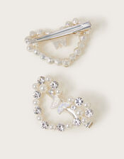 2-Pack Butterfly Heart Hair Clips, , large