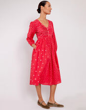 East Nova Bandhani Print Dress, Red (RED), large