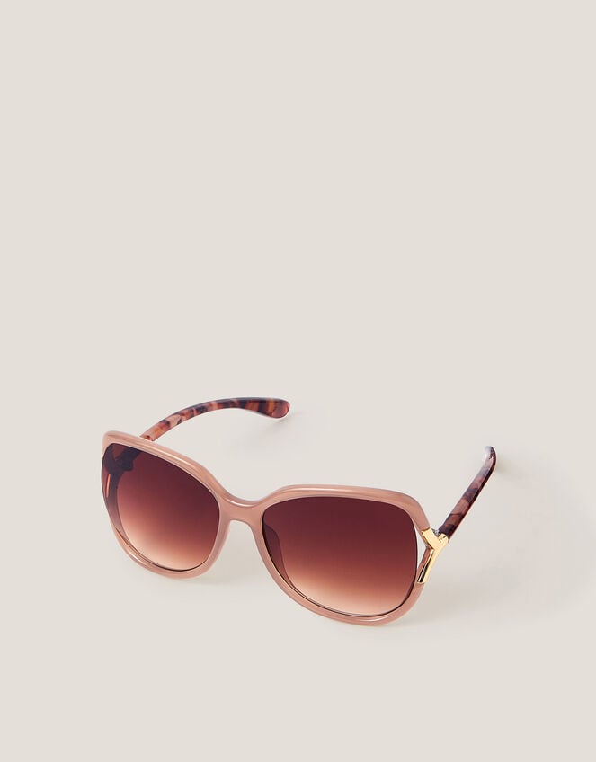 Round Tort Wrap Sunglasses, , large