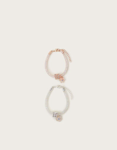 2-Pack Crystal Tube Charm Bracelets, , large