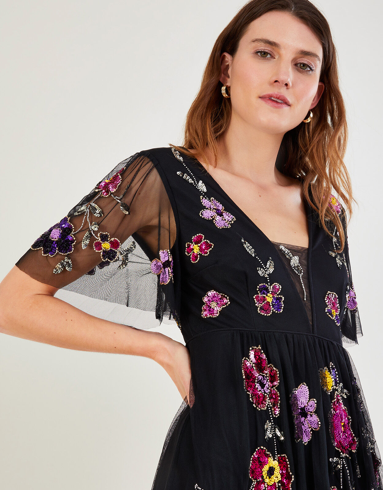 Faye Embellished Maxi Dress Black