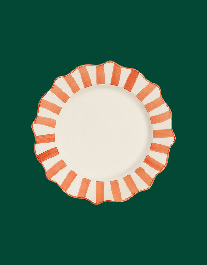 Anna + Nina Candy Cane Scallop Dinner Plate, , large