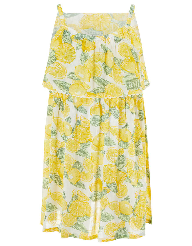 Layla Lemon Print Dress, Yellow (YELLOW), large