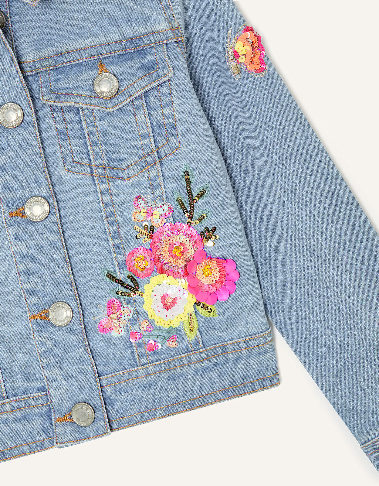 flower denim jacket