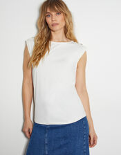 Uma Utility Jersey Tank Top, Ivory (IVORY), large