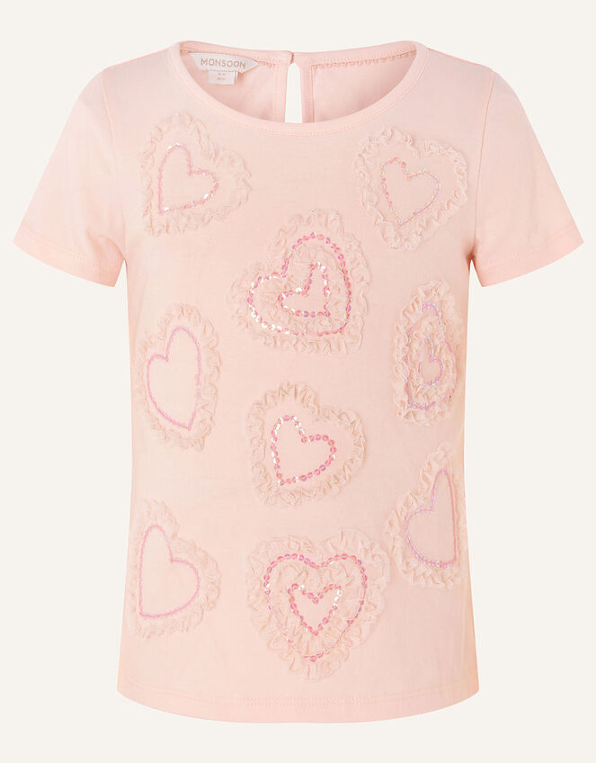 Tulle Heart T-Shirt , Pink (PALE PINK), large