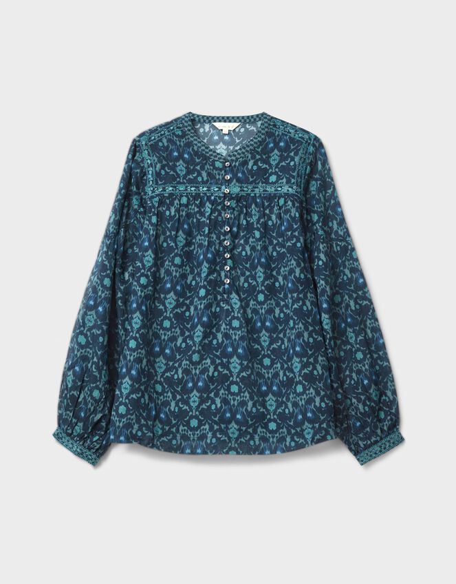 East Bridget Print Blouse, Blue (NAVY), large
