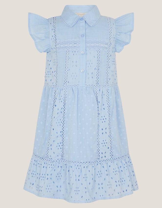 Broderie Shirt Dress, Blue (BLUE), large