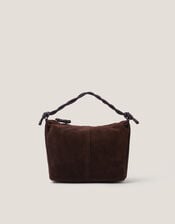 Beth Twist Handle Suede Bag, , large