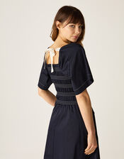 Mirla Beane Puff Sleeve Dress, Blue (NAVY), large