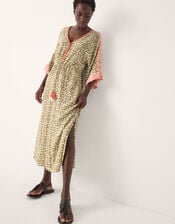 Elma Print Midi Beach Dress, Green (KHAKI), large