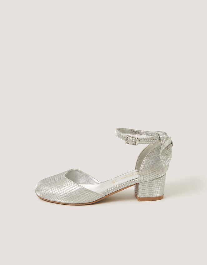 Sara Mirror Metallic Two-Part Heels, Silver (SILVER), large