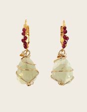 Gas Bijoux Gold-Plated Fluorine Gemstone Beaded Earrings, , large