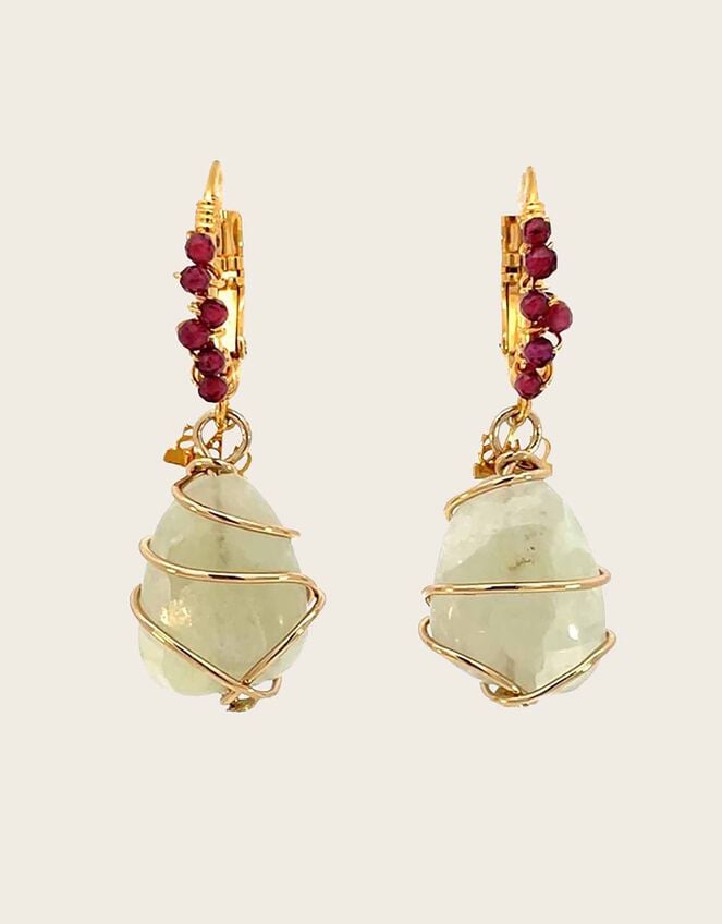 Gas Bijoux Gold-Plated Fluorine Gemstone Beaded Earrings, , large