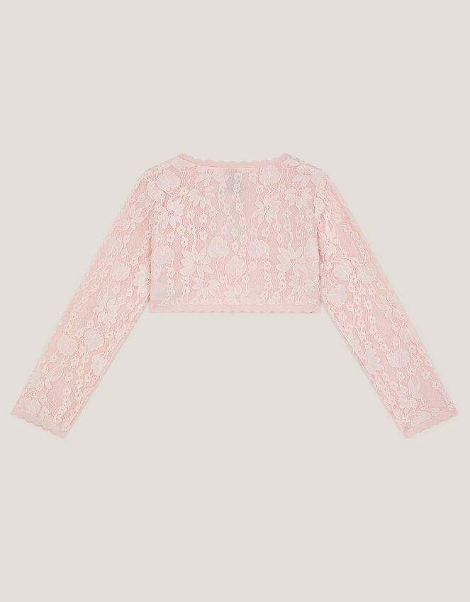 Emilia Lace Scallop Cardigan, Pink (PINK), large