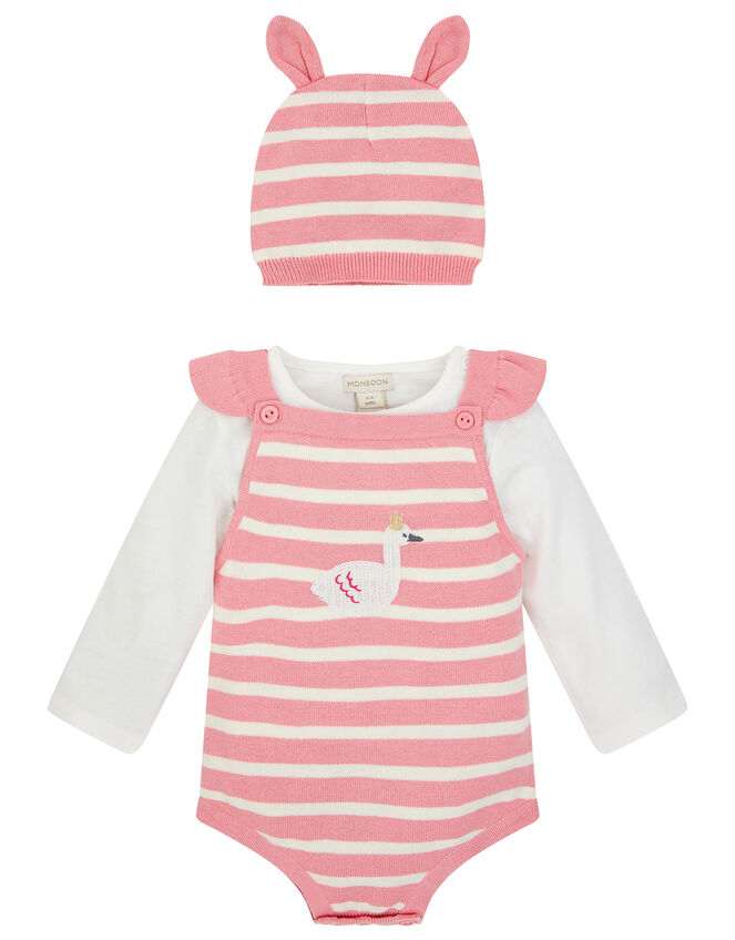 Newborn Baby Swan Knit Romper Set, Pink (PINK), large