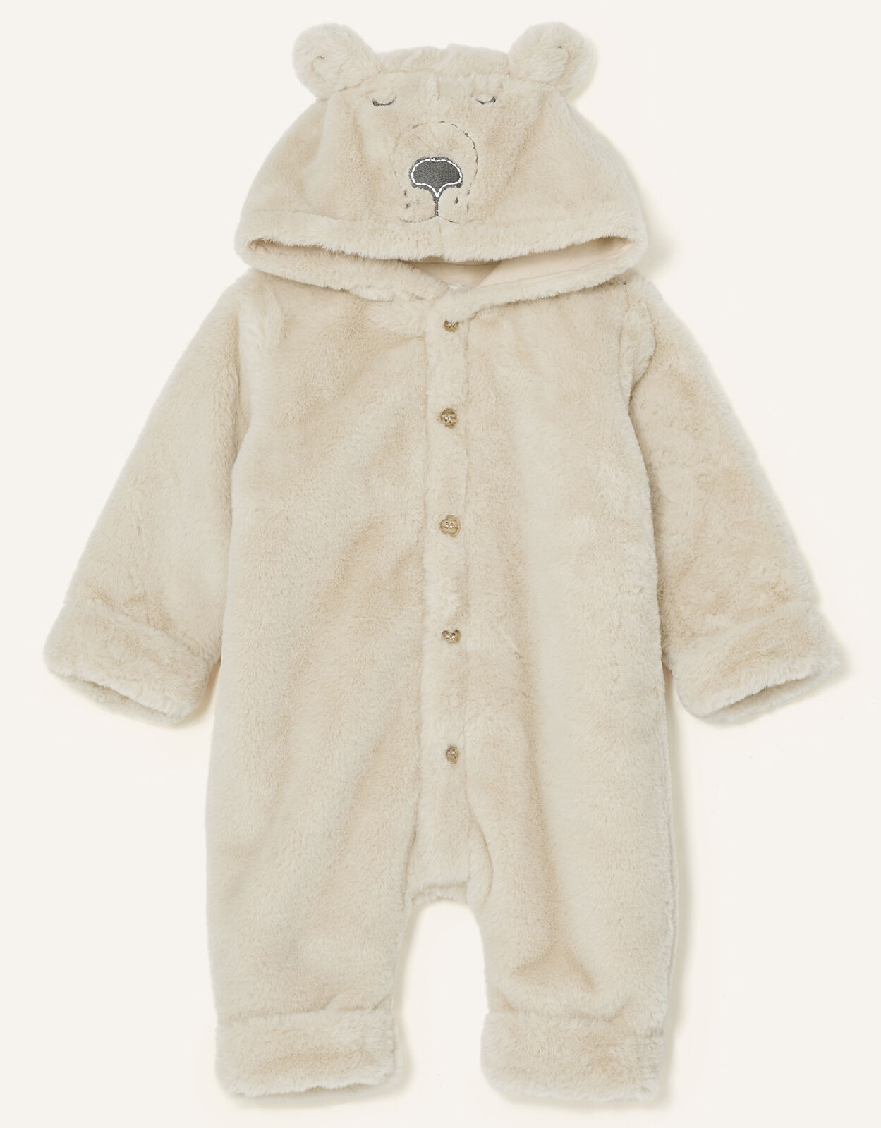 Newborn Bear Soft Pramsuit Camel