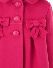 Baby Bow Hooded Coat, Pink (PINK), large