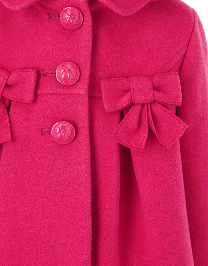 Baby Bow Hooded Coat, Pink (PINK), large