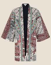 Quinn Printed Longline Jacket, Ivory (IVORY), large