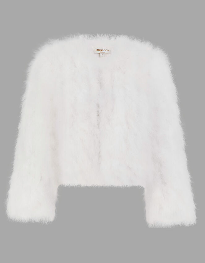 Frances Feather Bridal Jacket, Ivory (IVORY), large