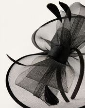 Crin Disc Fascinator Headband, Black (BLACK), large