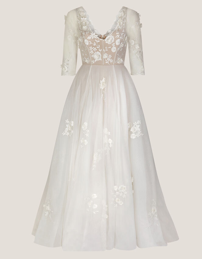 Lucy Embroidered Floral Maxi Wedding Dress Ivory
